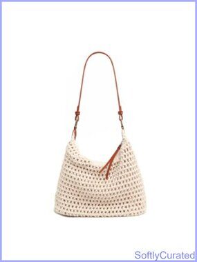 Cotton Crochet String Bag Handwoven Beach Shoulder Purse